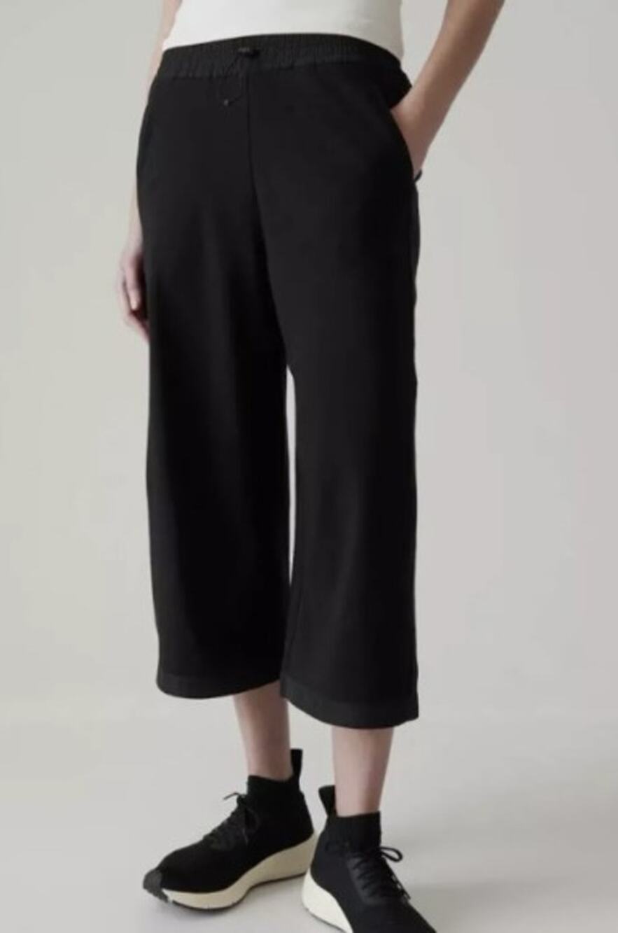 Athleta Triumph Hybrid Wide Crop Size XL Black #533711